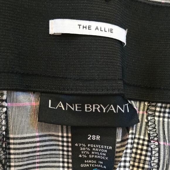 Lane Bryant The Allie Pink Black and White Plaid Straight Leg Pants Plus Size 28 - Picture 13 of 14